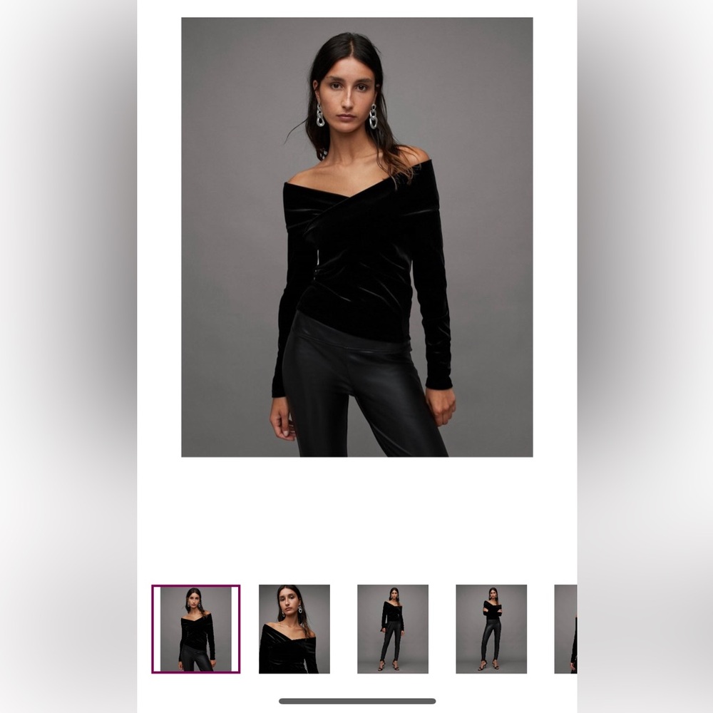 All Saints Delta Velvet Top NWT